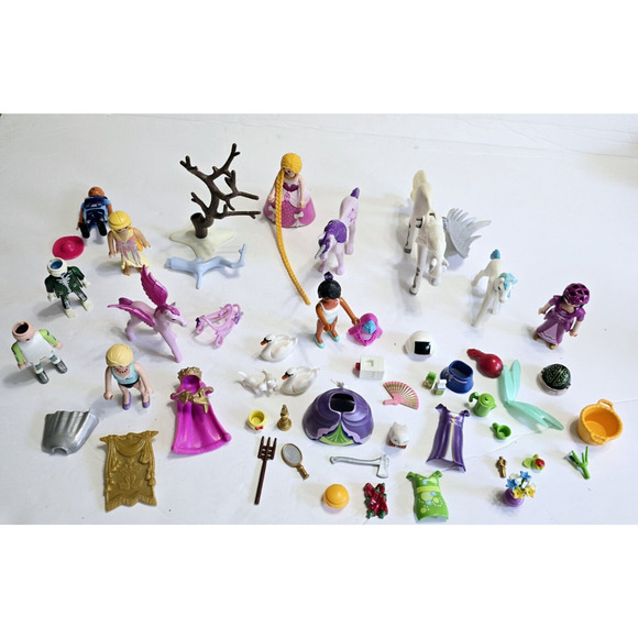 Playmobile 8 People Lot Fairy Elf Unicorn Figures and Accessories - Picture 1 of 8
